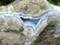 Natural Blue Lace Agate Geode Specimens x 3 From Nsanje, Malawi