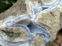 Natural Blue Lace Agate Geode Specimens x 3 From Nsanje, Malawi