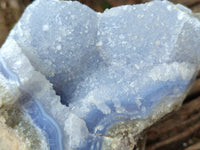 Natural Blue Lace Agate Geode Specimens x 3 From Nsanje, Malawi