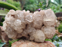 Natural Smokey Phantom Quartz Clusters x 2 From Luena, Congo - Toprock Gemstones and Minerals 