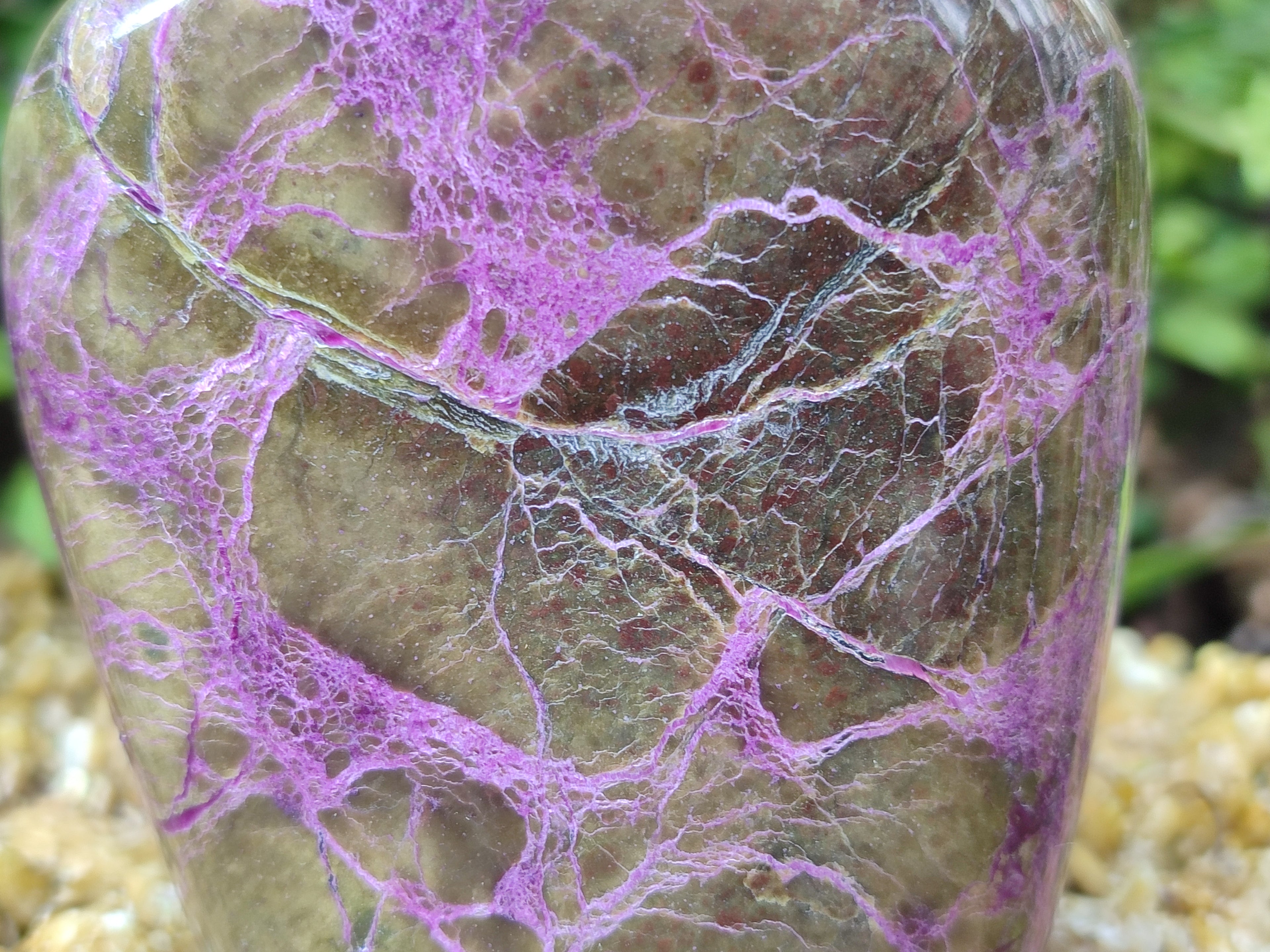 Polished Stichtite Standing Free Forms x 3 From Barberton, South Africa - Toprock Gemstones and Minerals 