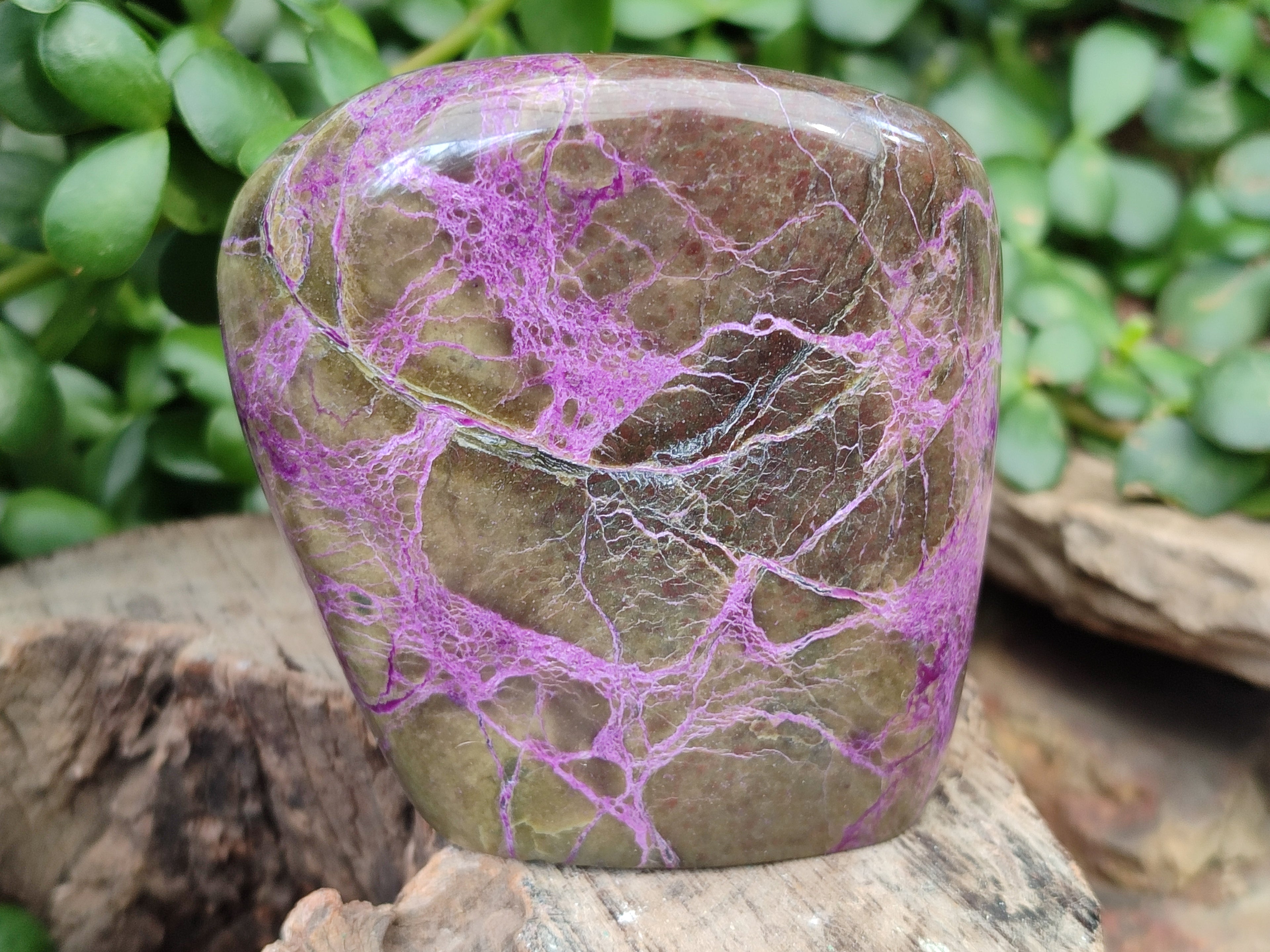 Polished Stichtite Standing Free Forms x 3 From Barberton, South Africa - Toprock Gemstones and Minerals 