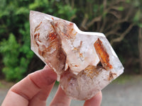 Polished Smokey Window Quartz Crystals x 3 From Madagascar