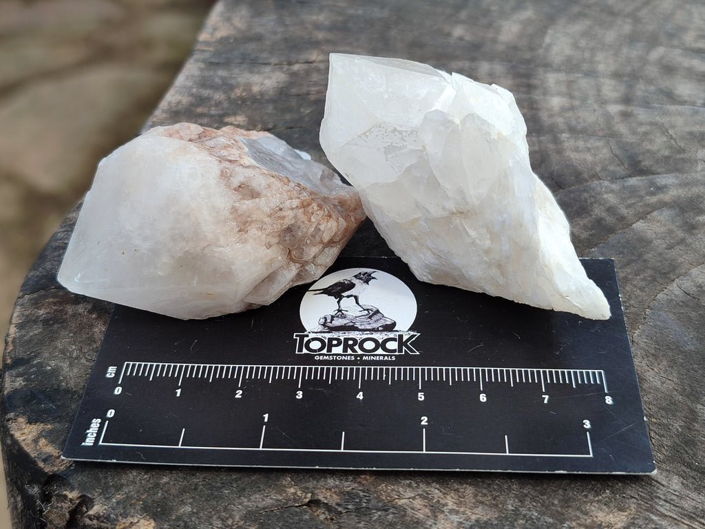 Natural White Pineapple Quartz Crystals x 13 From Madagascar - Toprock Gemstones and Minerals 
