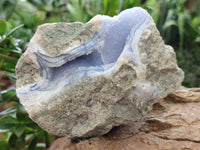 Natural Blue Lace Agate Geode Specimens x 4 From Nsanje, Malawi