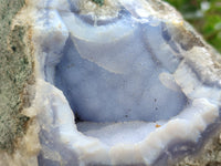 Natural Blue Lace Agate Geode Specimens x 4 From Nsanje, Malawi
