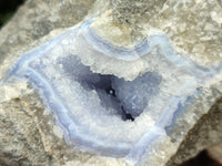 Natural Blue Lace Agate Geode Specimens x 4 From Nsanje, Malawi