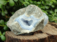 Natural Blue Lace Agate Geode Specimens x 4 From Nsanje, Malawi