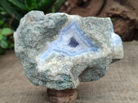 Natural Blue Lace Agate Geode Specimens x 4 From Nsanje, Malawi
