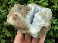 Natural Blue Lace Agate Geode Specimens x 4 From Nsanje, Malawi