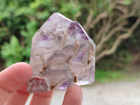 Polished Smokey Window Amethyst Quartz Crystals x 24 From Akansobe, Madagascar