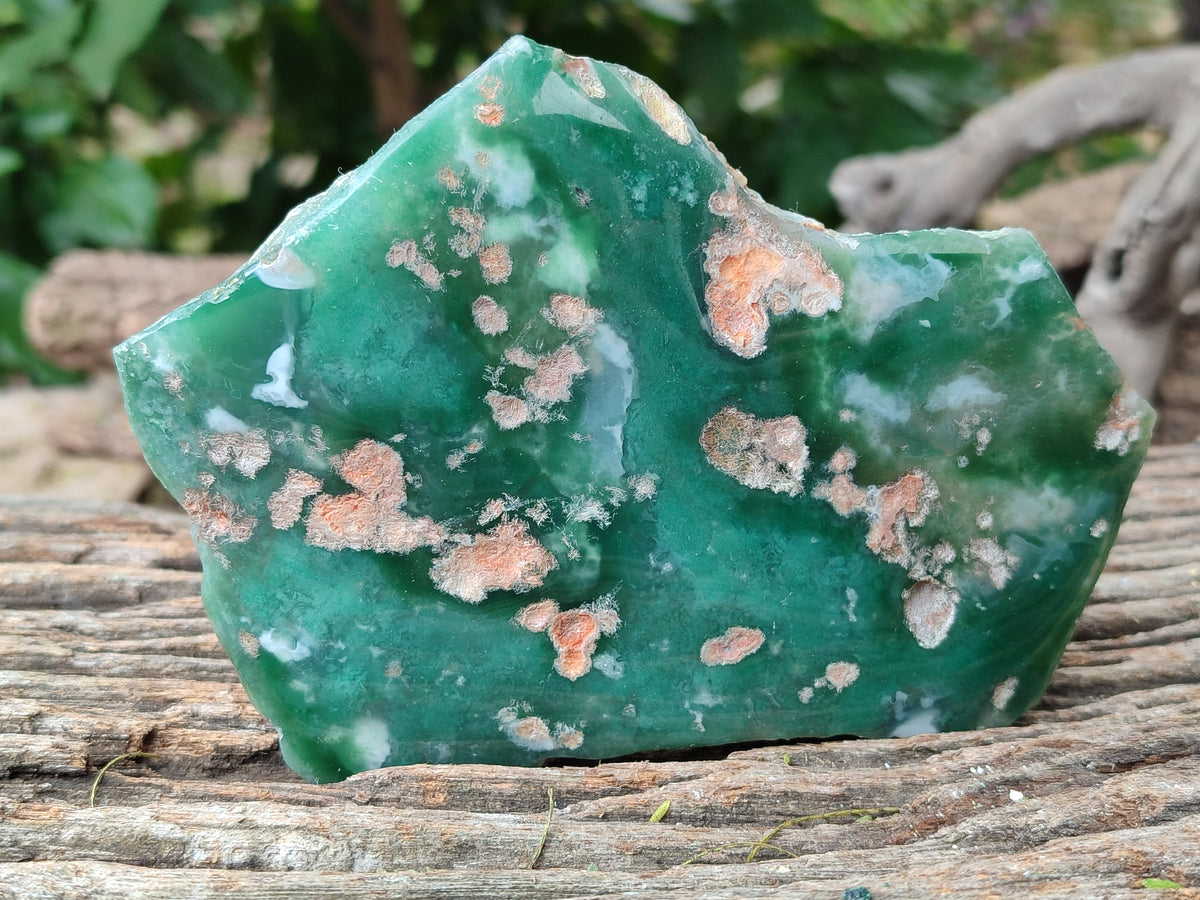 Polished On One Side Emerald Mtorolite Plates x 3 From Mutorashanga, Zimbabwe - Toprock Gemstones and Minerals 