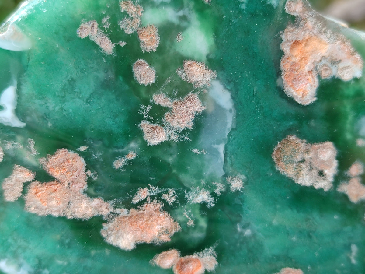 Polished On One Side Emerald Mtorolite Plates x 3 From Mutorashanga, Zimbabwe - Toprock Gemstones and Minerals 