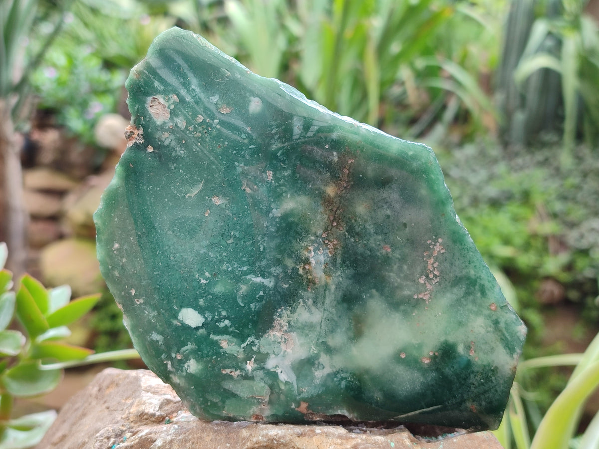 Polished On One Side Emerald Mtorolite Plates x 3 From Mutorashanga, Zimbabwe - Toprock Gemstones and Minerals 