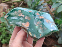 Polished On One Side Emerald Mtorolite Plates x 3 From Mutorashanga, Zimbabwe