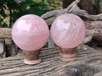 Polished Rose Quartz Spheres x 4 From Ambatondrazaka, Madagascar - Toprock Gemstones and Minerals 