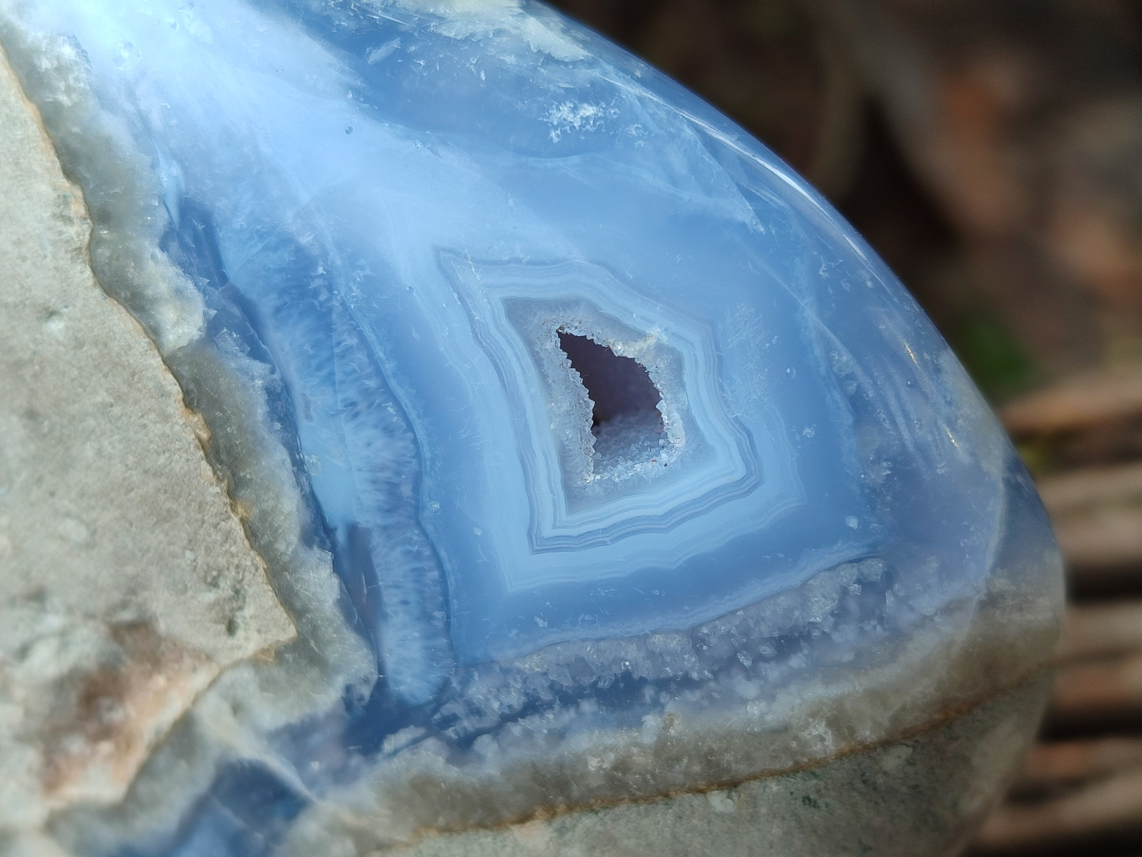 Polished Blue Lace Agate Geodes x 1 From Nsanje, Malawi - Toprock Gemstones and Minerals 