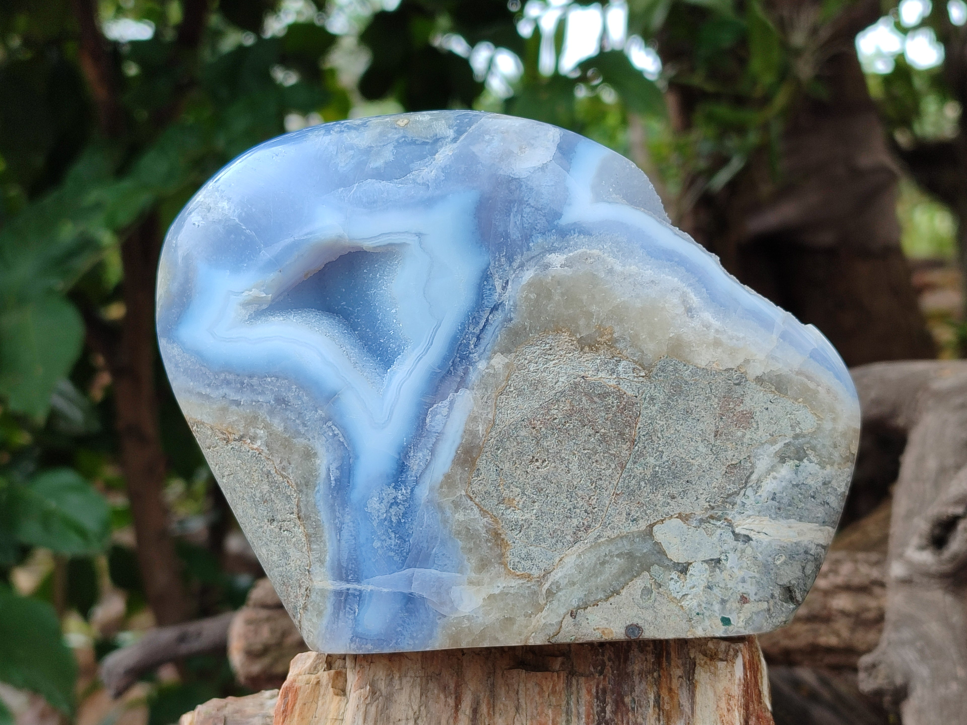 Polished Blue Lace Agate Geodes x 1 From Nsanje, Malawi - Toprock Gemstones and Minerals 