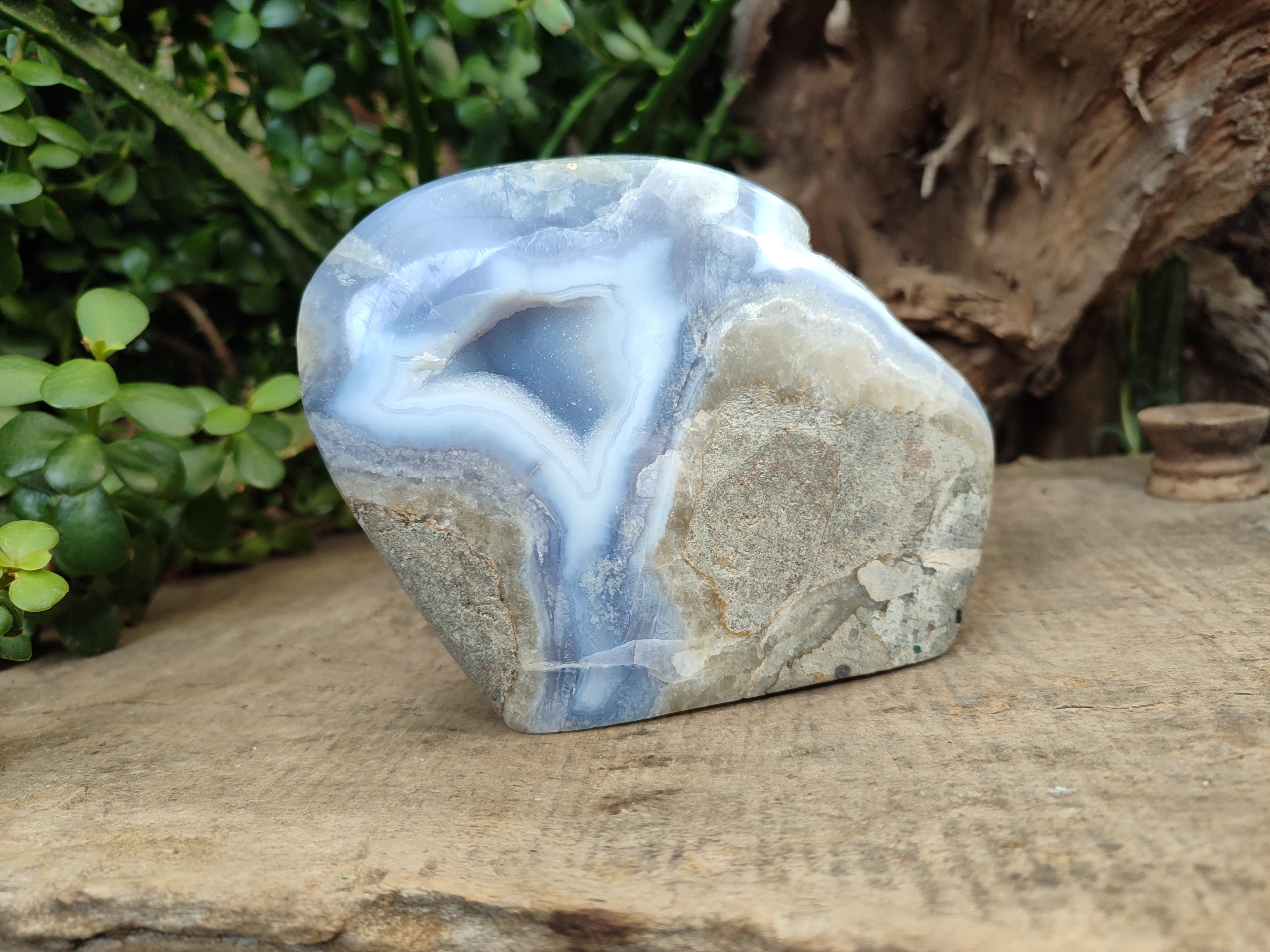 Polished Blue Lace Agate Geodes x 1 From Nsanje, Malawi - Toprock Gemstones and Minerals 