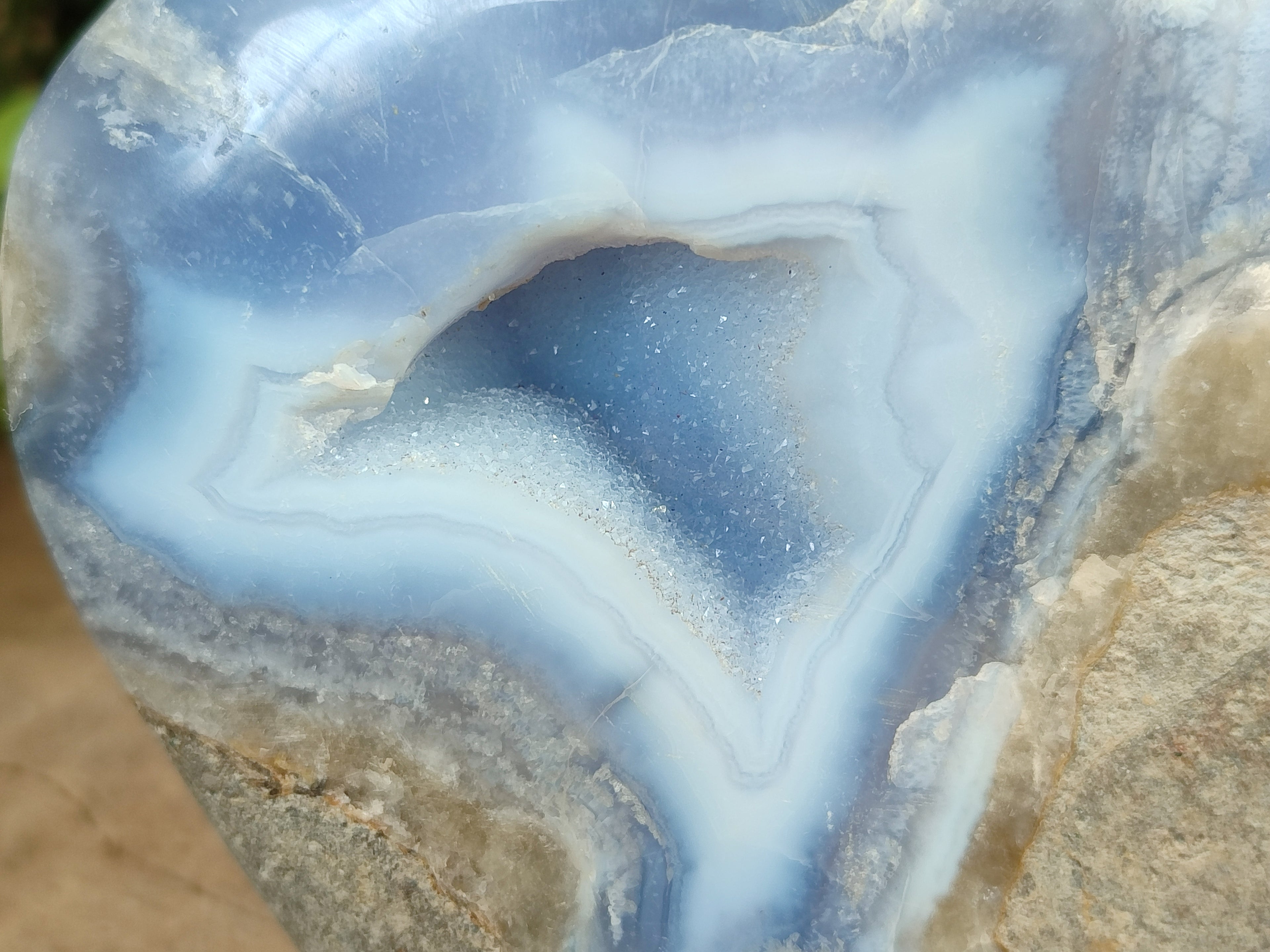 Polished Blue Lace Agate Geodes x 1 From Nsanje, Malawi - Toprock Gemstones and Minerals 