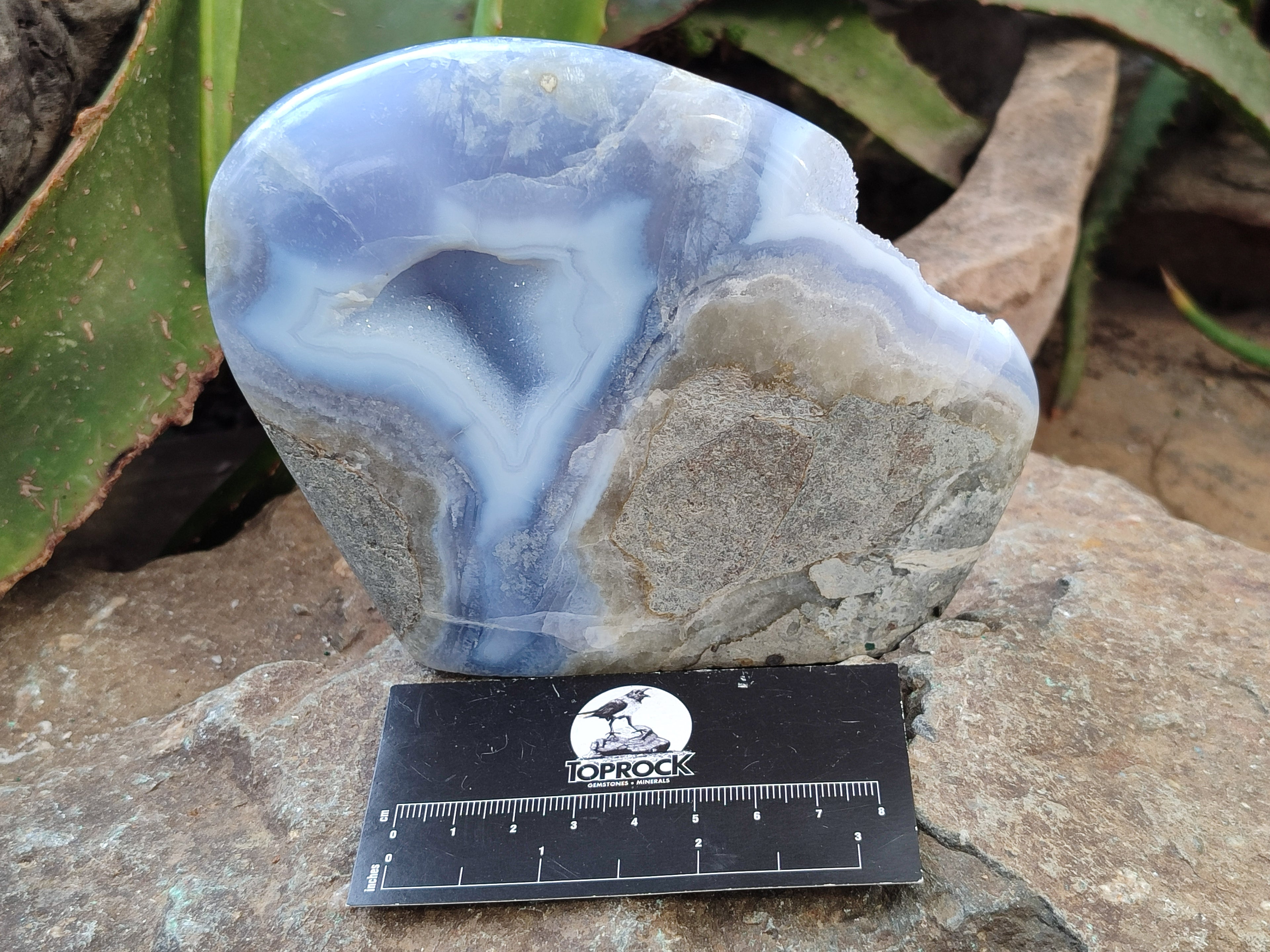 Polished Blue Lace Agate Geodes x 1 From Nsanje, Malawi - Toprock Gemstones and Minerals 