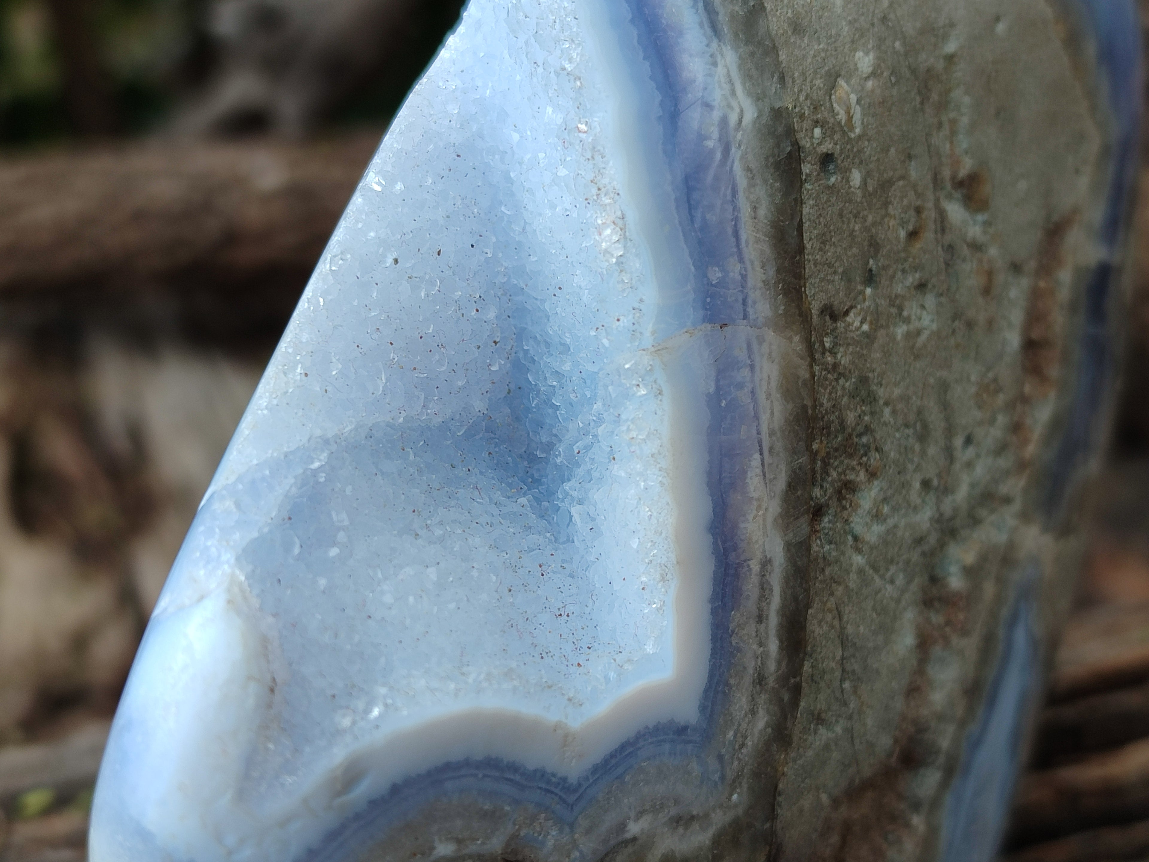 Polished Blue Lace Agate Geodes x 1 From Nsanje, Malawi - Toprock Gemstones and Minerals 