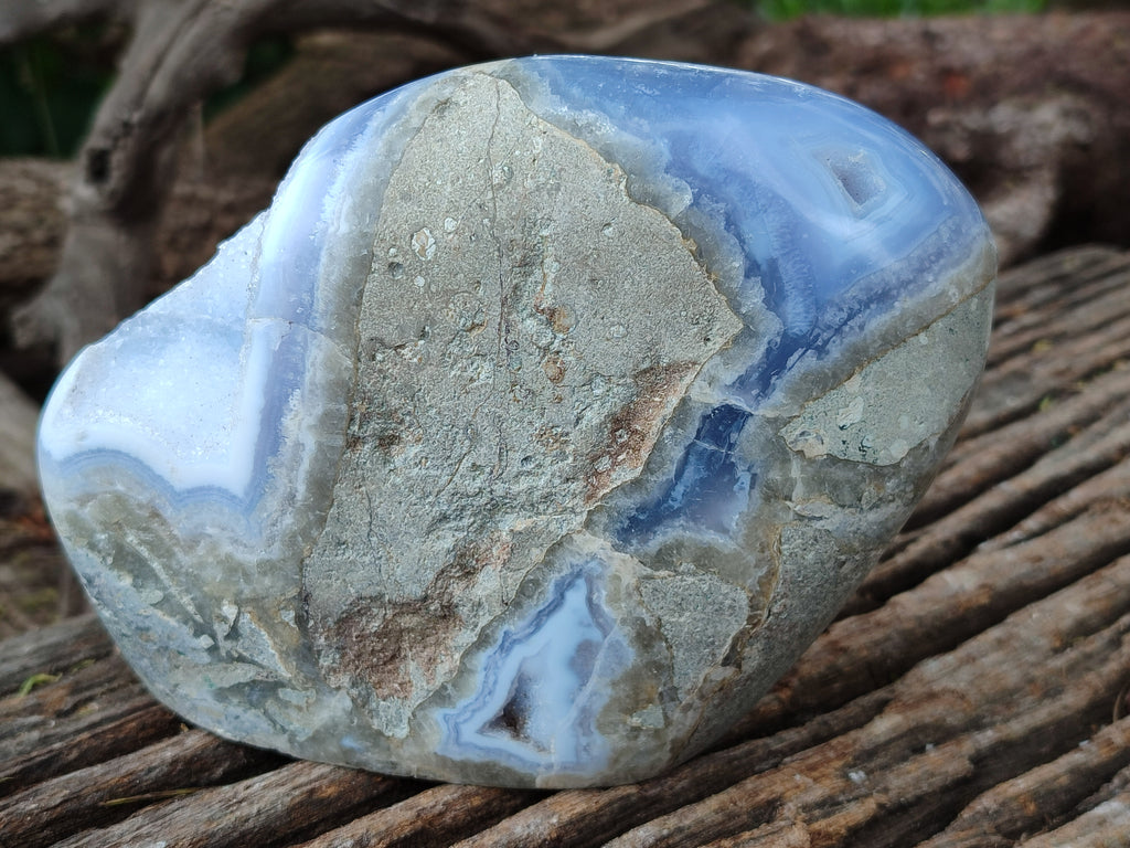 Polished Blue Lace Agate Geodes x 1 From Nsanje, Malawi - Toprock Gemstones and Minerals 