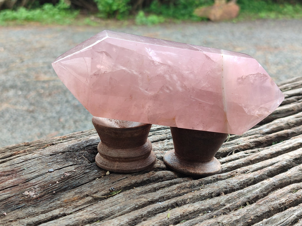 Polished Double Terminated Rose Quartz Points x 6 From Ambatondrazaka, Madagascar - Toprock Gemstones and Minerals 