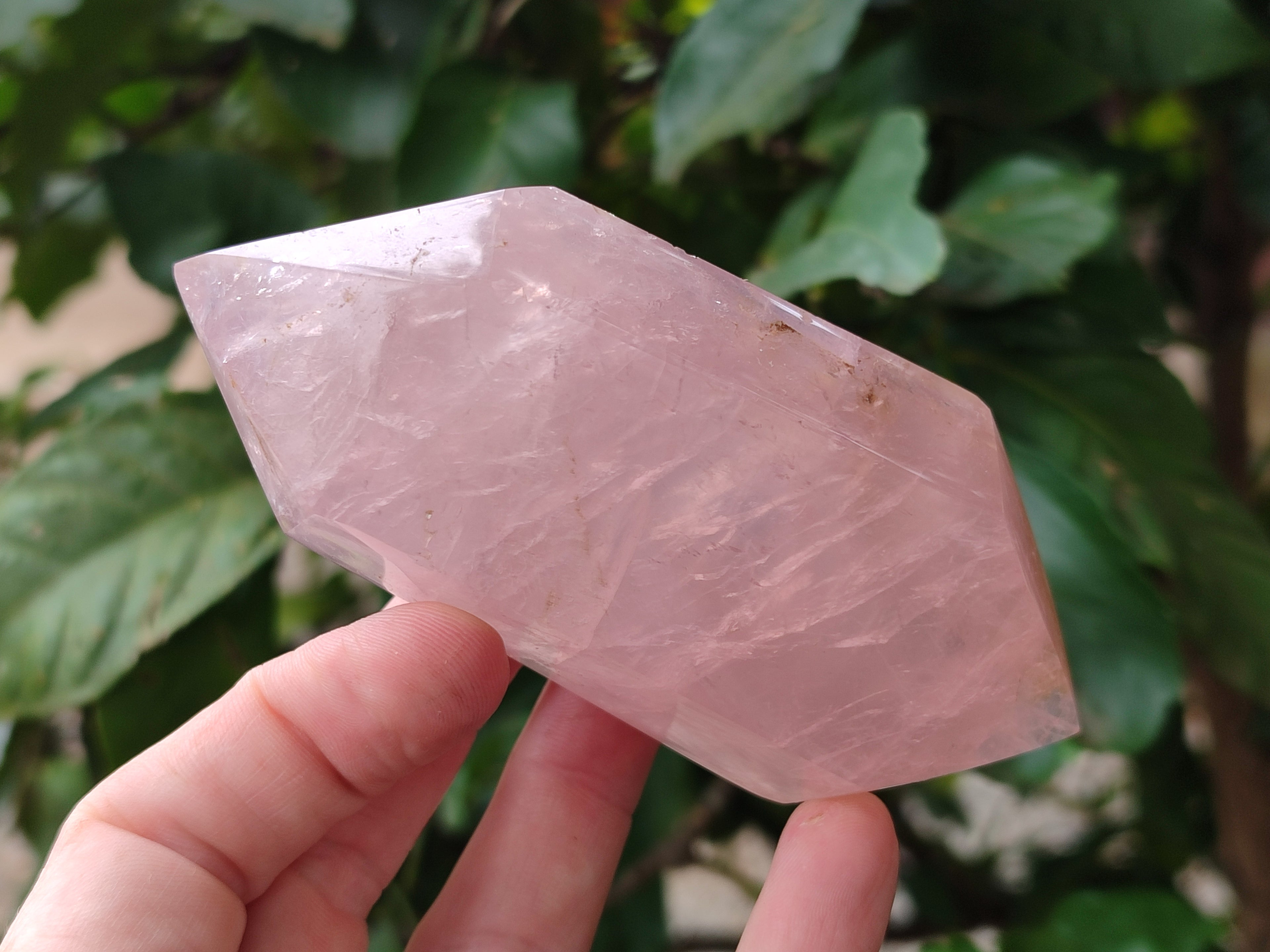 Polished Double Terminated Rose Quartz Points x 6 From Ambatondrazaka, Madagascar - Toprock Gemstones and Minerals 
