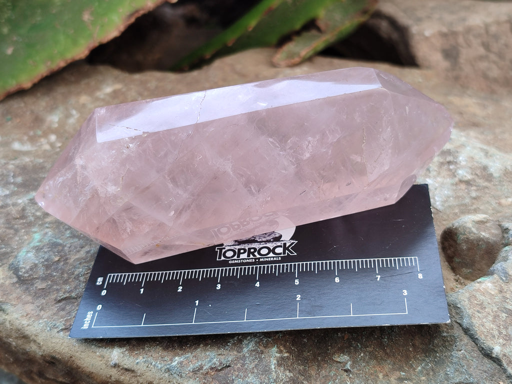 Polished Double Terminated Rose Quartz Points x 6 From Ambatondrazaka, Madagascar - Toprock Gemstones and Minerals 