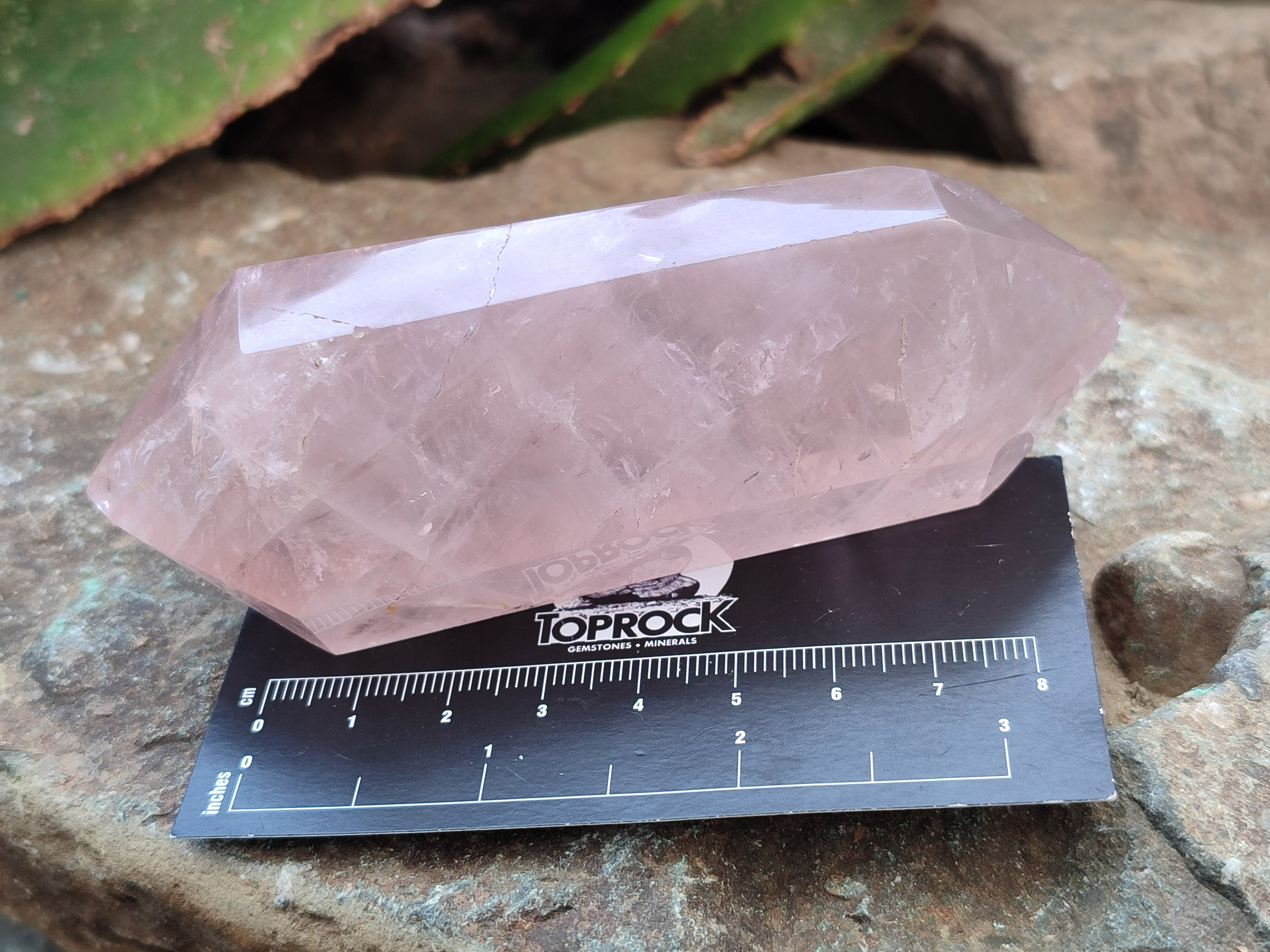 Polished Double Terminated Rose Quartz Points x 6 From Ambatondrazaka, Madagascar - Toprock Gemstones and Minerals 