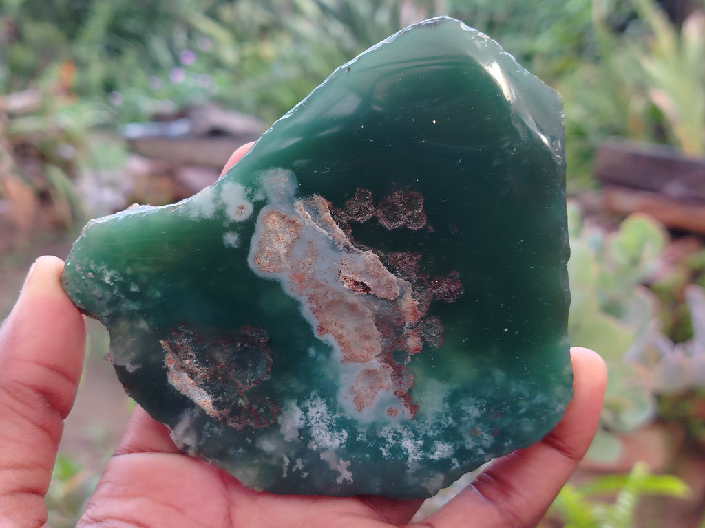 Polished on One Side Emerald Mtorolite Free Forms x 6 From Zimbabwe - Toprock Gemstones and Minerals 