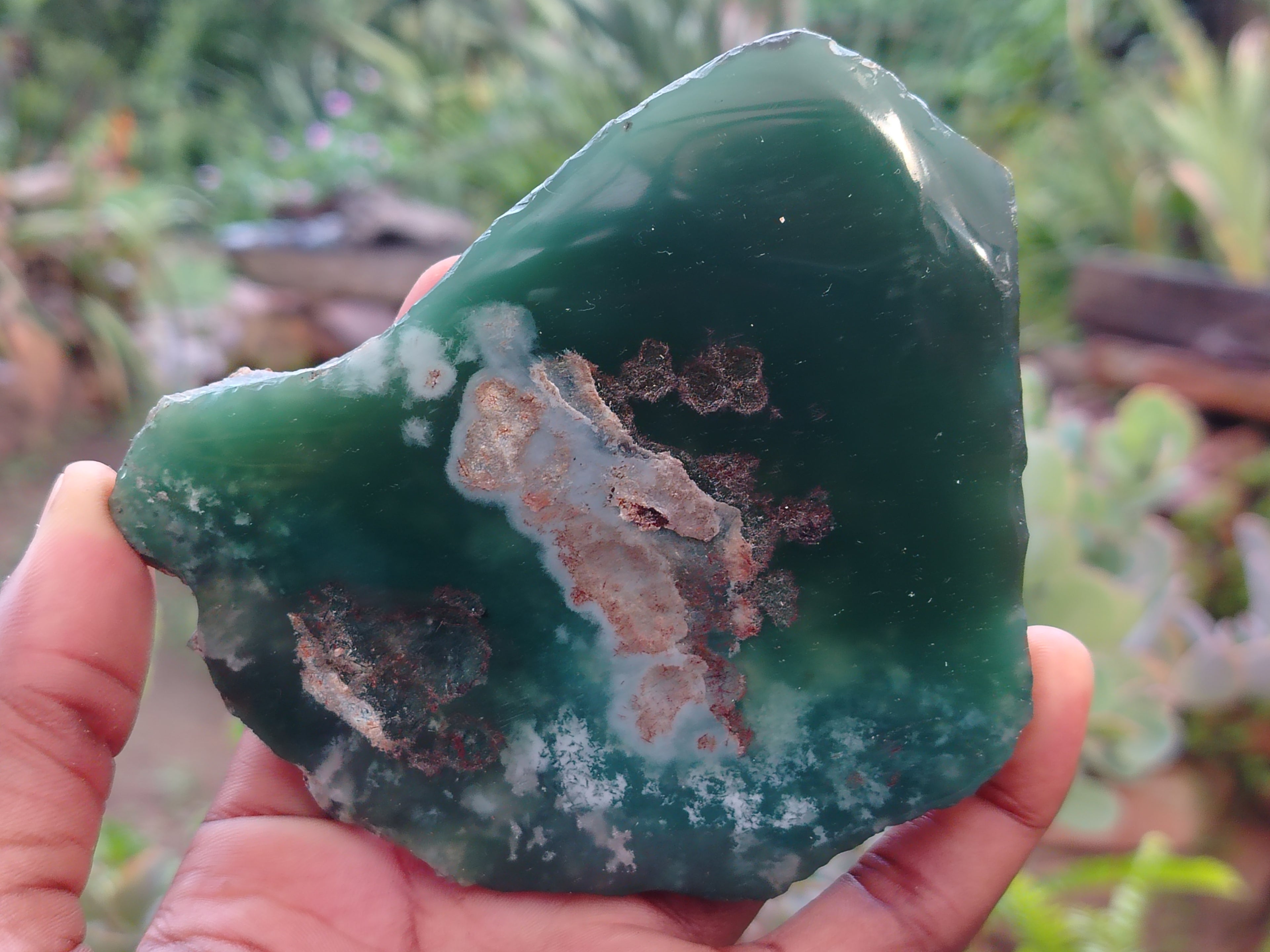 Polished on One Side Emerald Mtorolite Free Forms x 6 From Zimbabwe - Toprock Gemstones and Minerals 