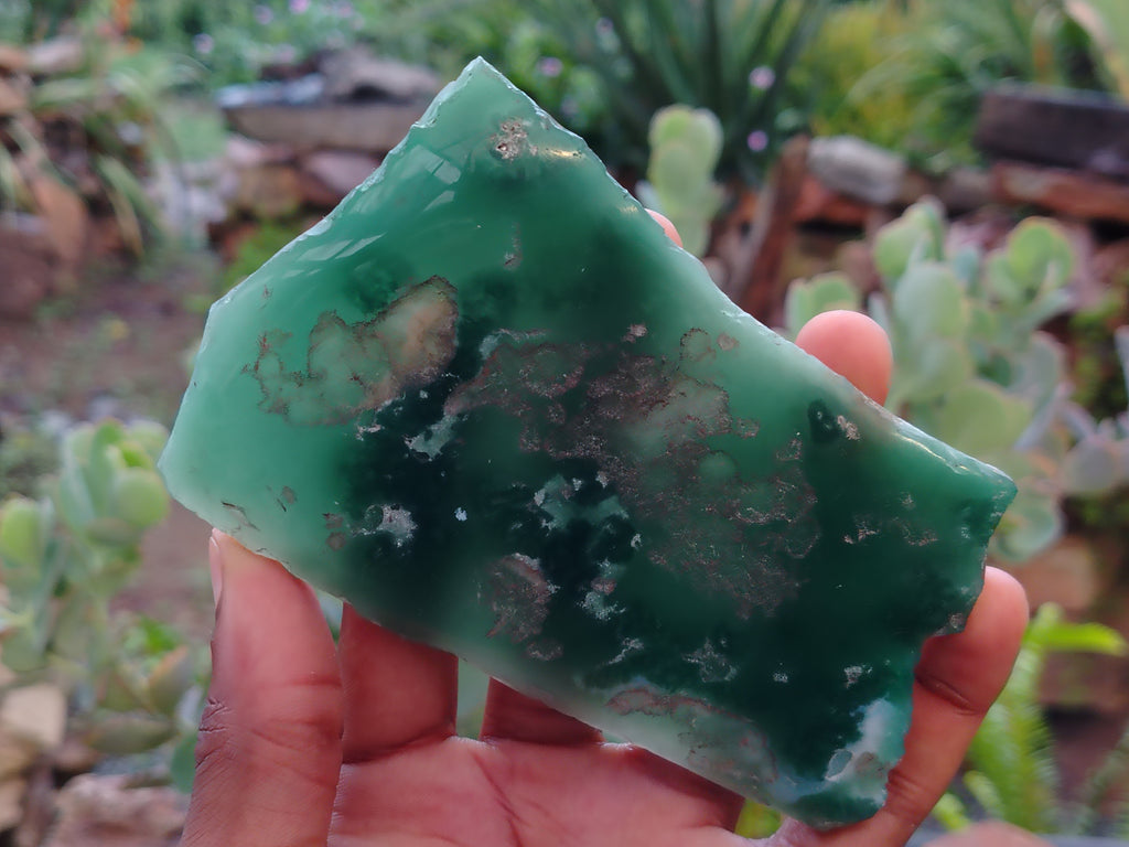 Polished on One Side Emerald Mtorolite Free Forms x 6 From Zimbabwe - Toprock Gemstones and Minerals 