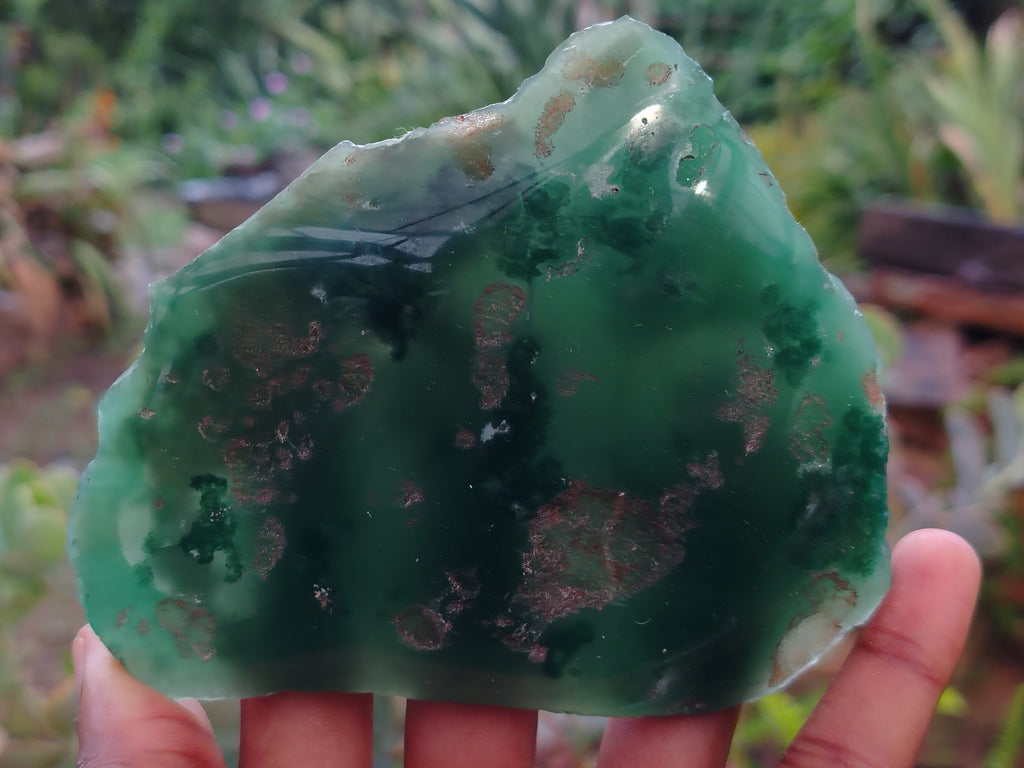 Polished on One Side Emerald Mtorolite Free Forms x 6 From Zimbabwe - Toprock Gemstones and Minerals 