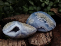 Polished Blue Lace Agate Geodes x 6 From Nsanje, Malawi - Toprock Gemstones and Minerals 