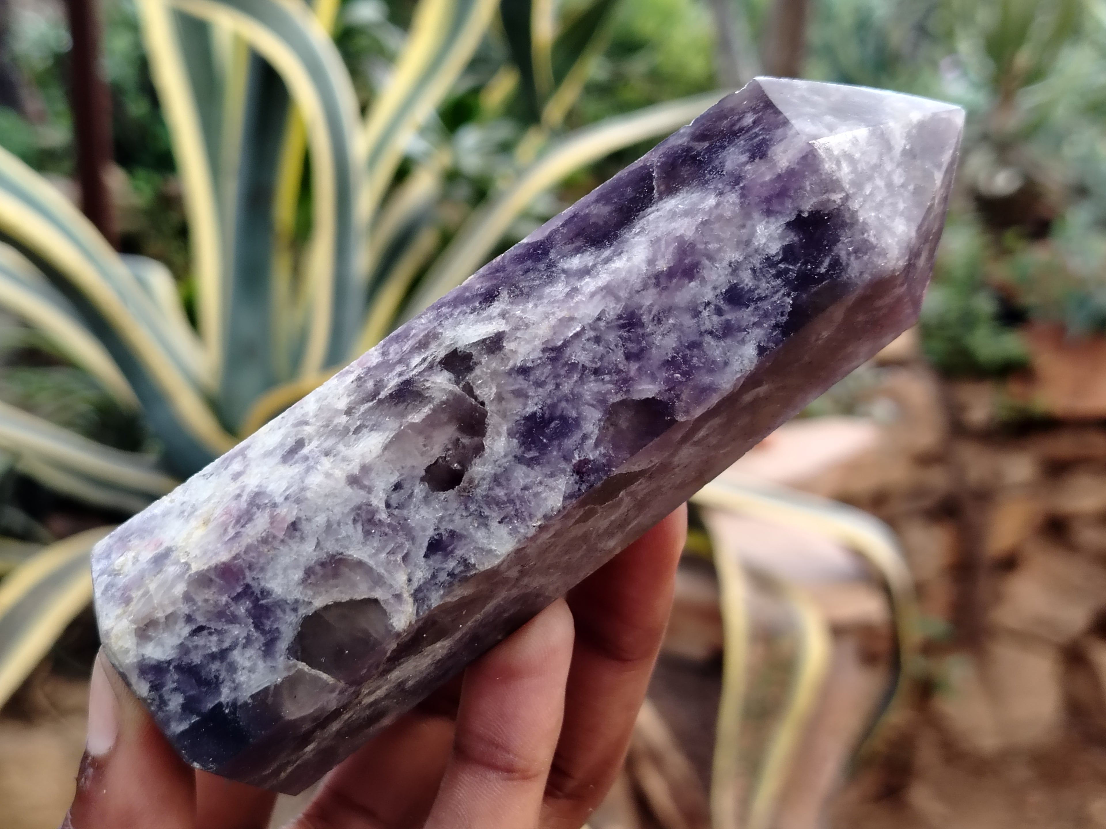 Polished Lepidolite with Pink Rubellite Points x 6 From Ambatondrazaka, Madagascar - Toprock Gemstones and Minerals 