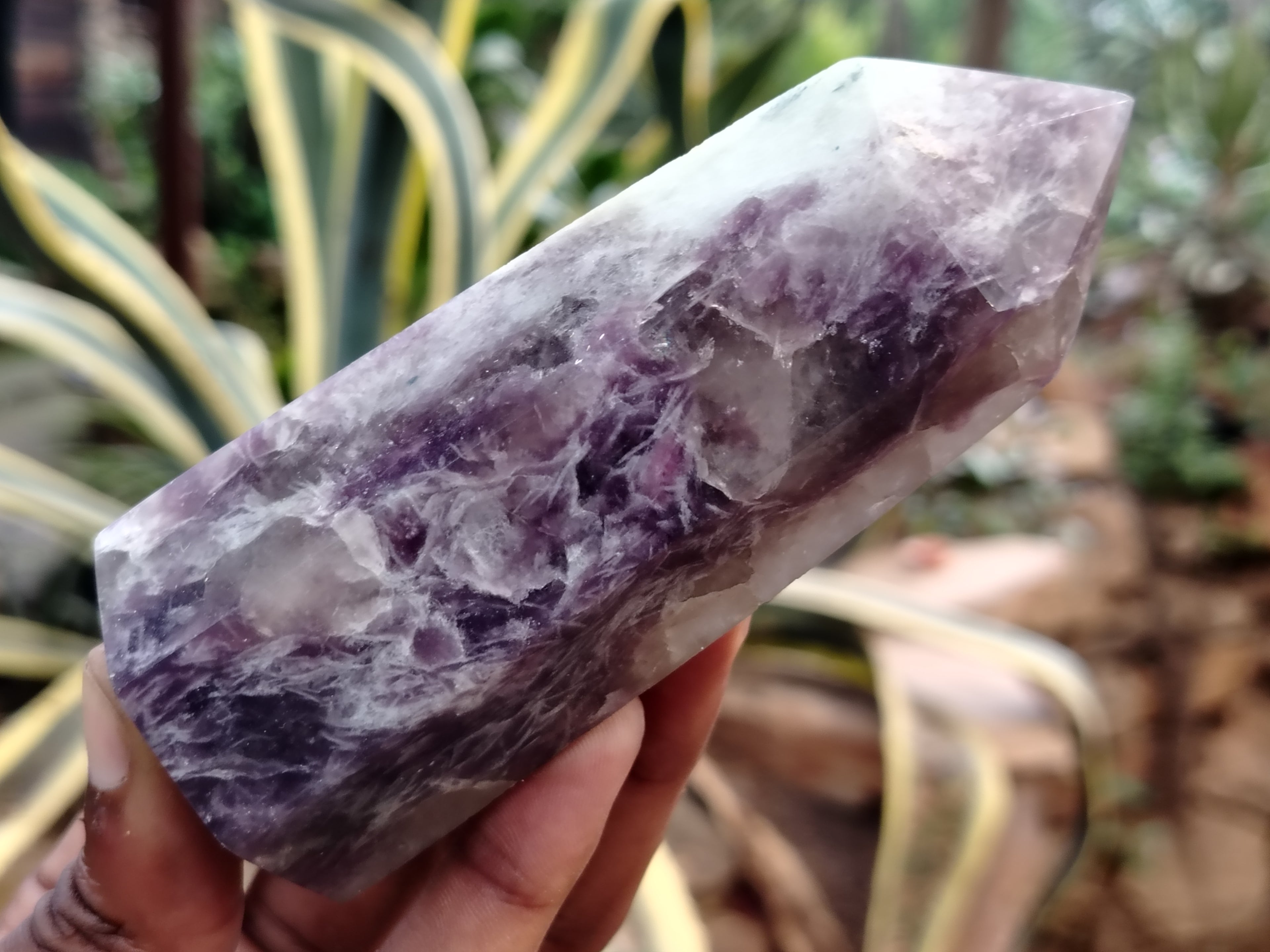 Polished Lepidolite with Pink Rubellite Points x 6 From Ambatondrazaka, Madagascar - Toprock Gemstones and Minerals 