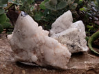 Natural White Cascading Quartz Clusters x 2 From Madagascar - Toprock Gemstones and Minerals 