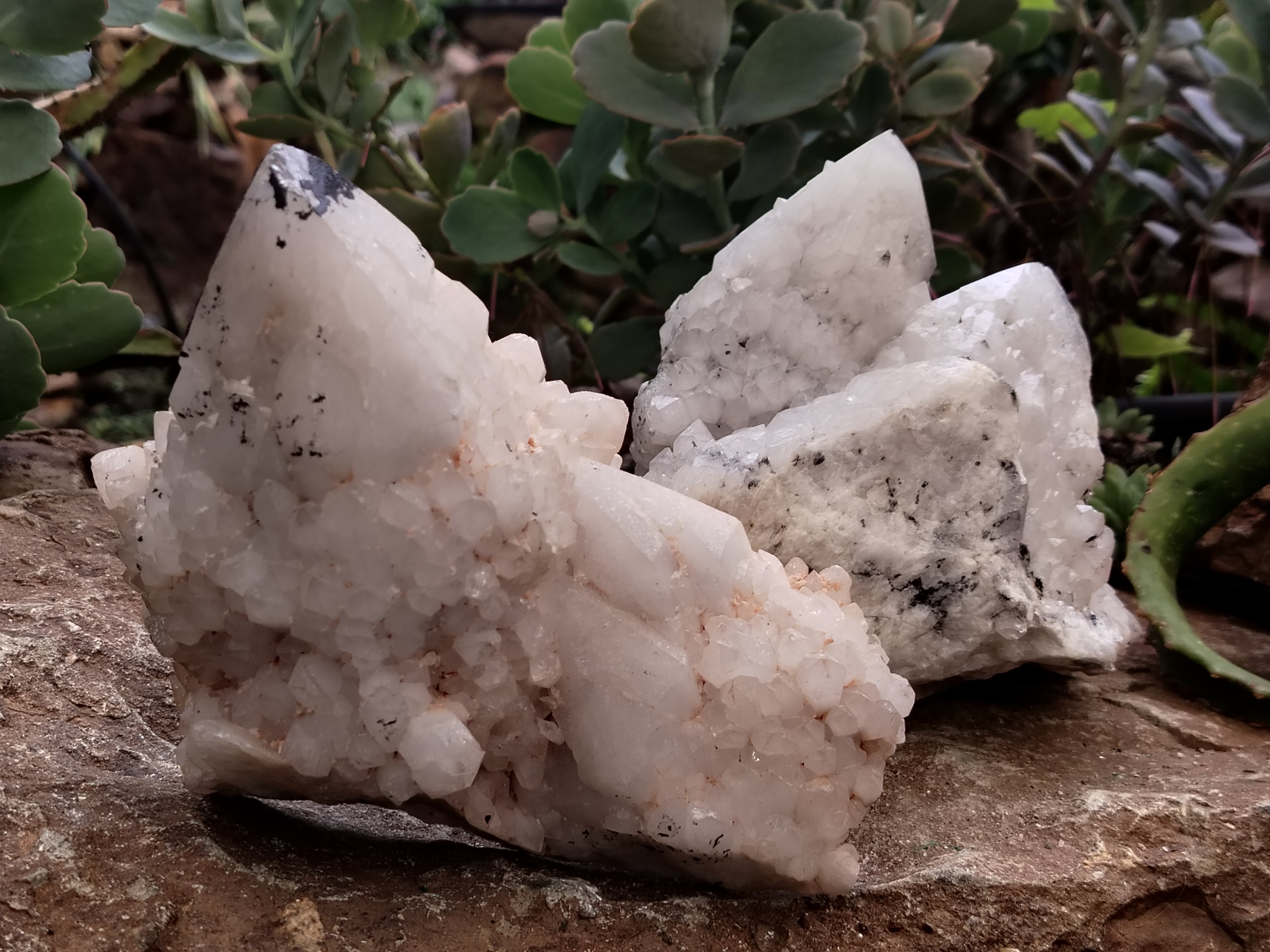 Natural White Cascading Quartz Clusters x 2 From Madagascar - Toprock Gemstones and Minerals 