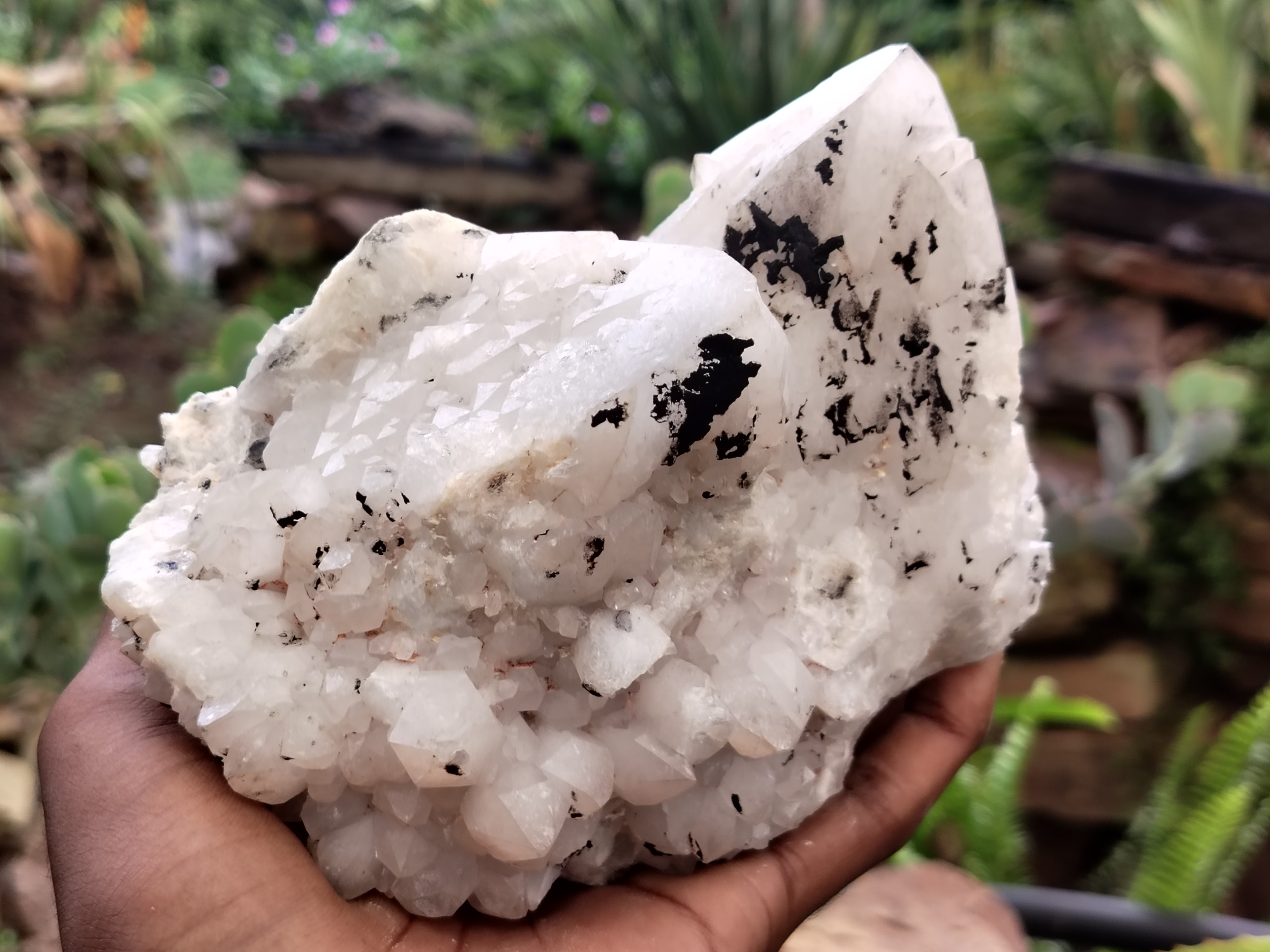 Natural White Cascading Quartz Clusters x 2 From Madagascar - Toprock Gemstones and Minerals 