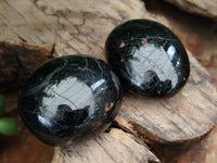 Polished Black Tourmaline Palm Stones x 29 From Madagascar