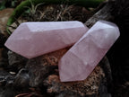 Polished Double Terminated Rose Quartz Points x 6 From Ambatondrazaka, Madagascar - Toprock Gemstones and Minerals 