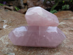 Polished Double Terminated Rose Quartz Points x 6 From Ambatondrazaka, Madagascar - Toprock Gemstones and Minerals 