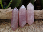 Polished Double Terminated Rose Quartz Points x 6 From Ambatondrazaka, Madagascar - Toprock Gemstones and Minerals 