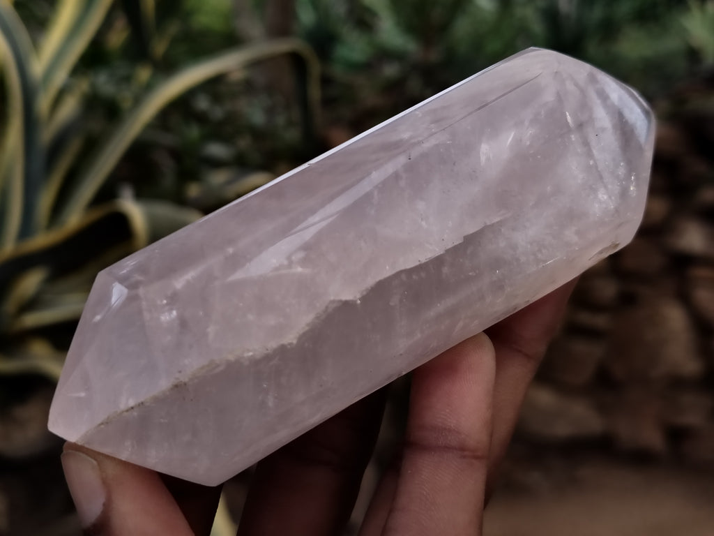 Polished Double Terminated Rose Quartz Points x 6 From Ambatondrazaka, Madagascar - Toprock Gemstones and Minerals 