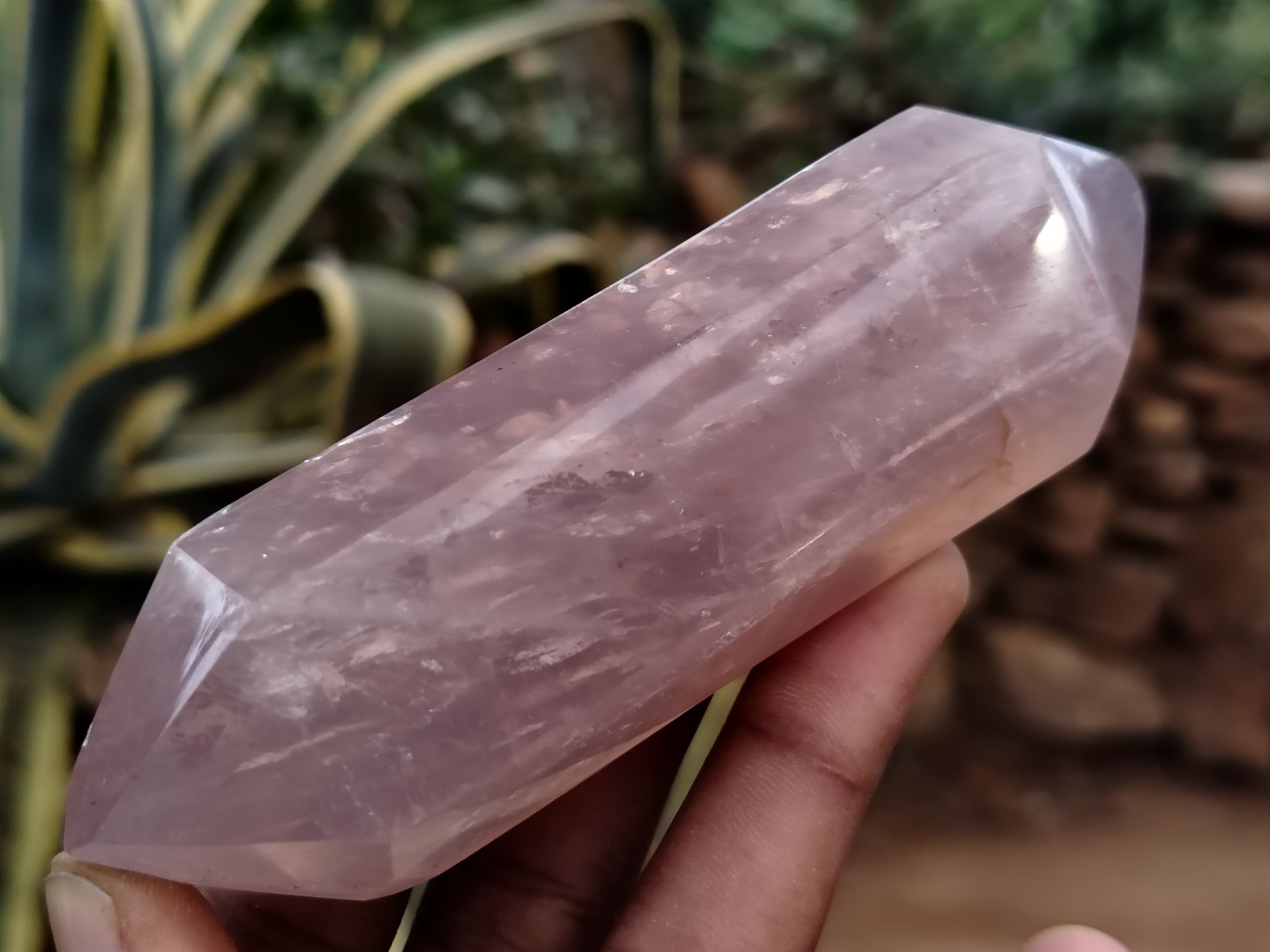 Polished Double Terminated Rose Quartz Points x 6 From Ambatondrazaka, Madagascar - Toprock Gemstones and Minerals 