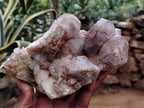 Natural Red Hematoid Phantom Quartz Clusters x 2 From Karoi, Zimbabwe - Toprock Gemstones and Minerals 