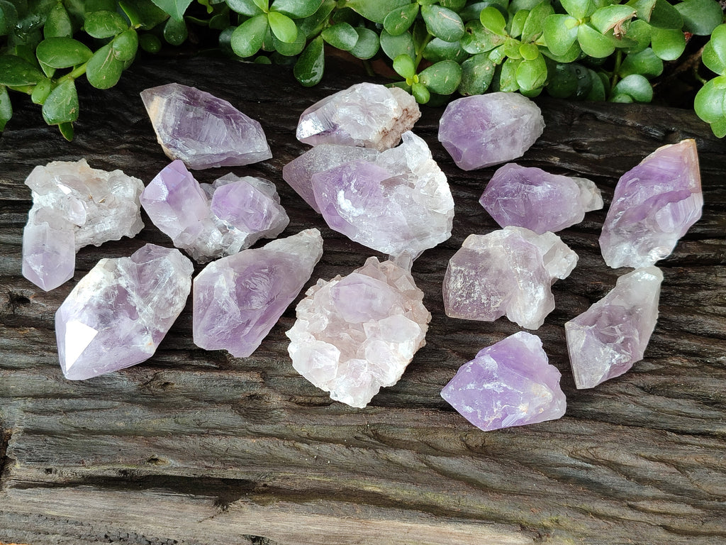 Natural Jacaranda Amethyst Single Quartz Crystals x 24 From Mumbwa, Zambia - Toprock Gemstones and Minerals 
