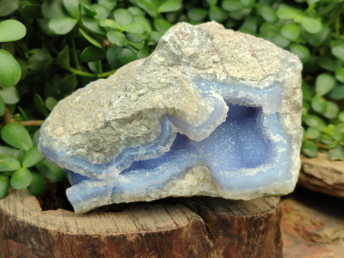 Natural Blue Lace Agate Geode Specimens x 4 From Nsanje, Malawi - Toprock Gemstones and Minerals 